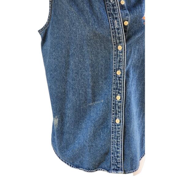 Chicks's Albuquerque New Mexico Denim Shirt XL Vintage Harley Davidson Biker - Picture 6 of 10